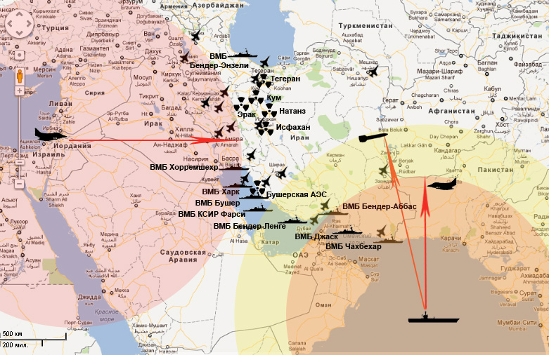 Израильская карта боевых действий