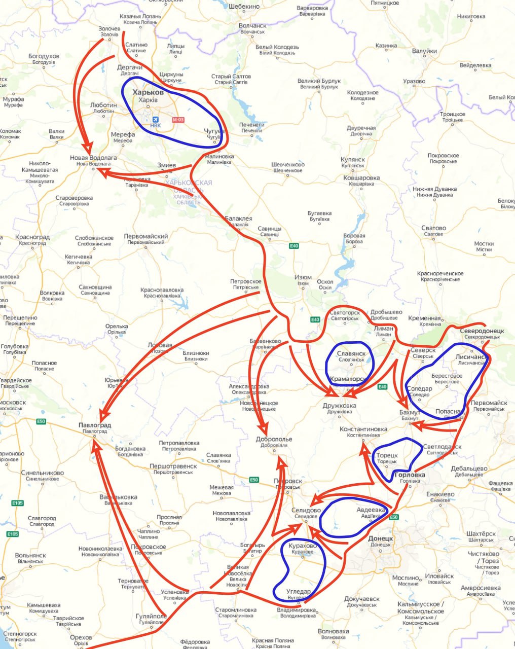 Карта боевых действий в харькове